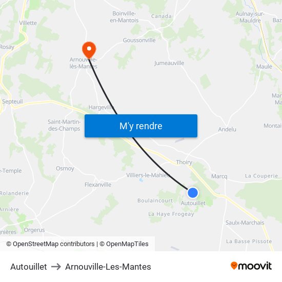 Autouillet to Autouillet map
