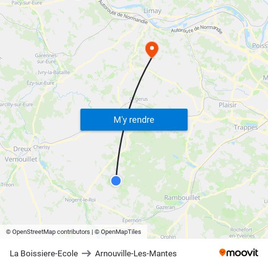 La Boissiere-Ecole to Arnouville-Les-Mantes map