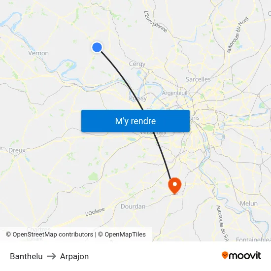 Banthelu to Arpajon map