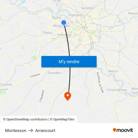 Montesson to Arrancourt map