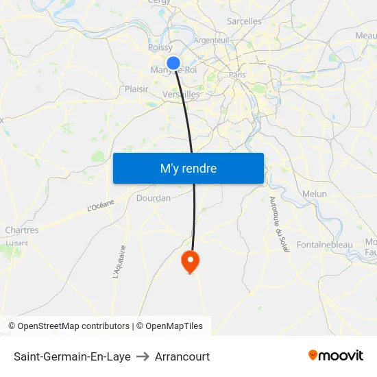 Saint-Germain-En-Laye to Arrancourt map