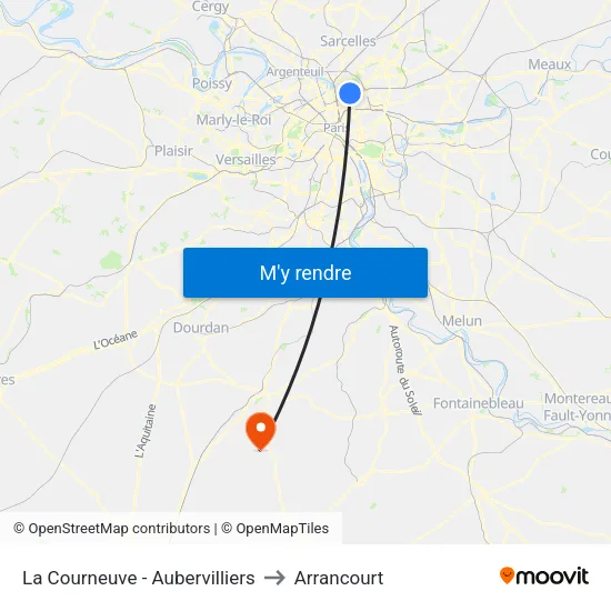 La Courneuve - Aubervilliers to Arrancourt map