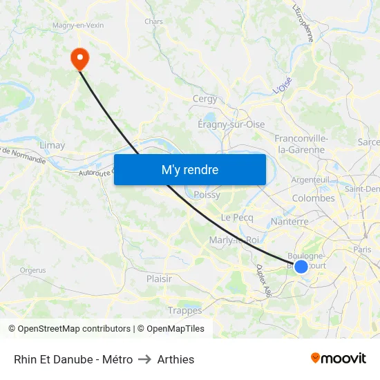 Rhin Et Danube - Métro to Arthies map