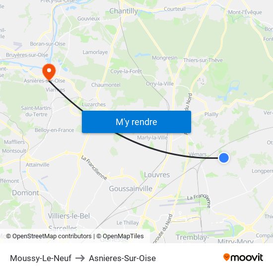 Moussy-Le-Neuf to Moussy-Le-Neuf map