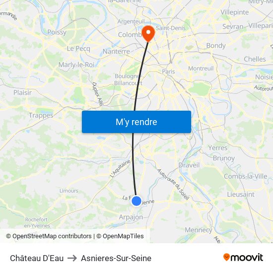 Château D'Eau to Asnieres-Sur-Seine map