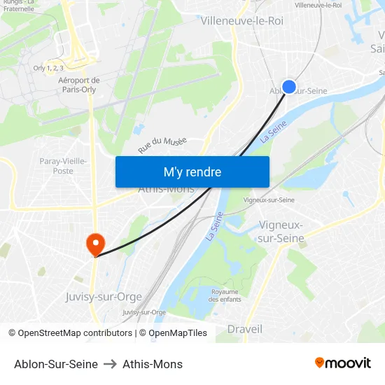Ablon-Sur-Seine to Athis-Mons map