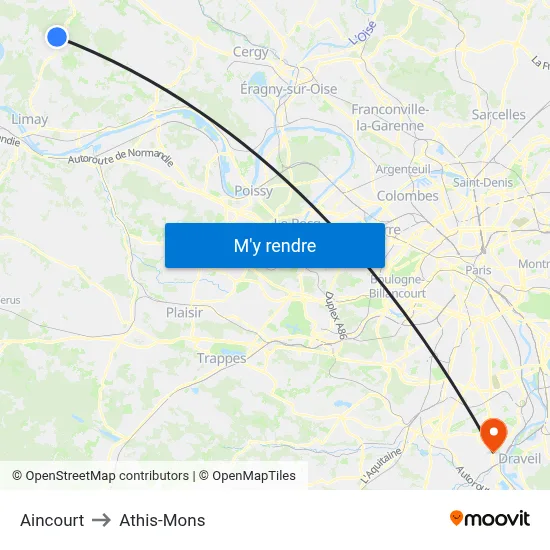 Aincourt to Athis-Mons map