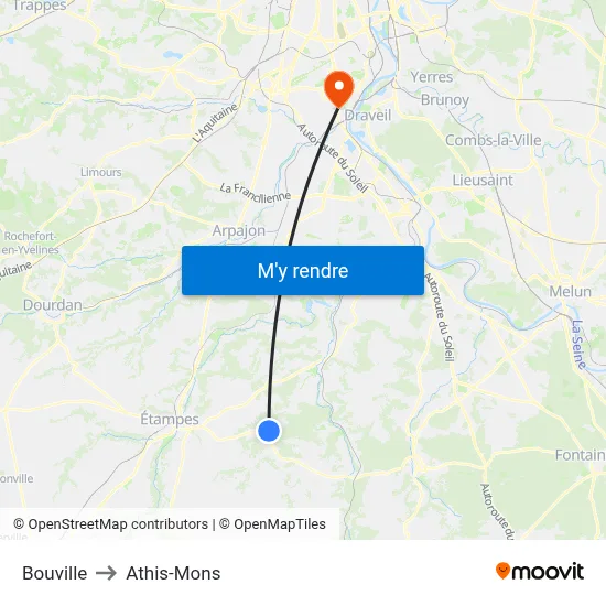 Bouville to Athis-Mons map