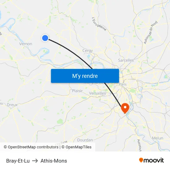 Bray-Et-Lu to Athis-Mons map