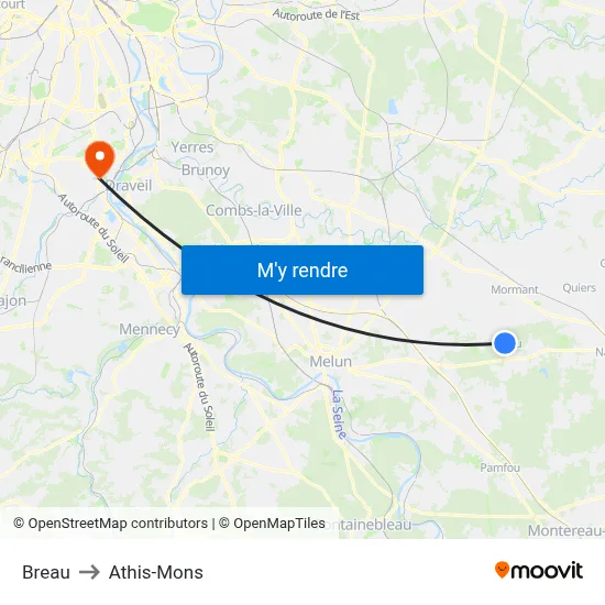 Breau to Athis-Mons map