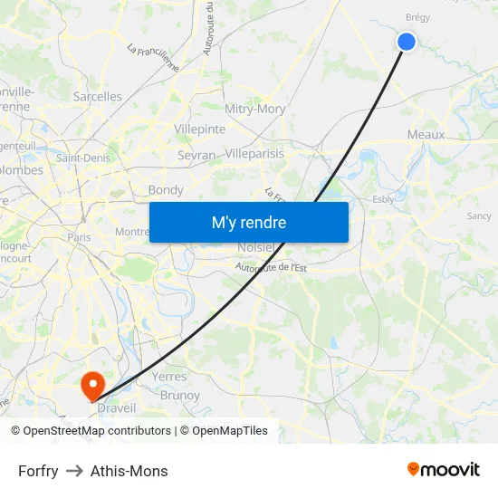 Forfry to Athis-Mons map