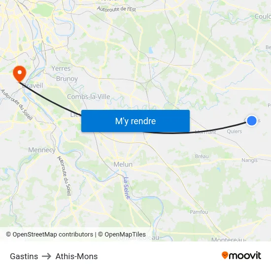 Gastins to Athis-Mons map