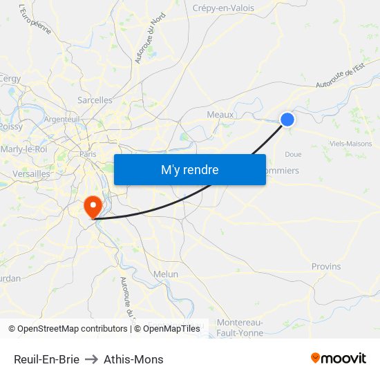 Reuil-En-Brie to Athis-Mons map