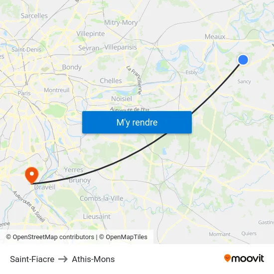 Saint-Fiacre to Athis-Mons map