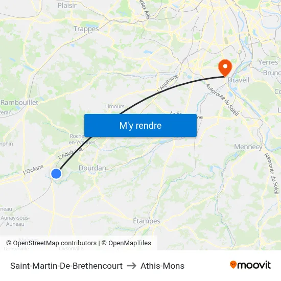 Saint-Martin-De-Brethencourt to Athis-Mons map