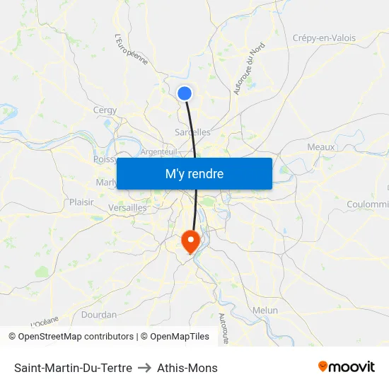 Saint-Martin-Du-Tertre to Athis-Mons map