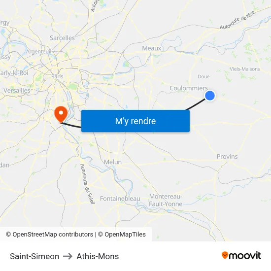 Saint-Simeon to Athis-Mons map