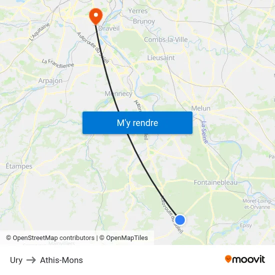 Ury to Athis-Mons map