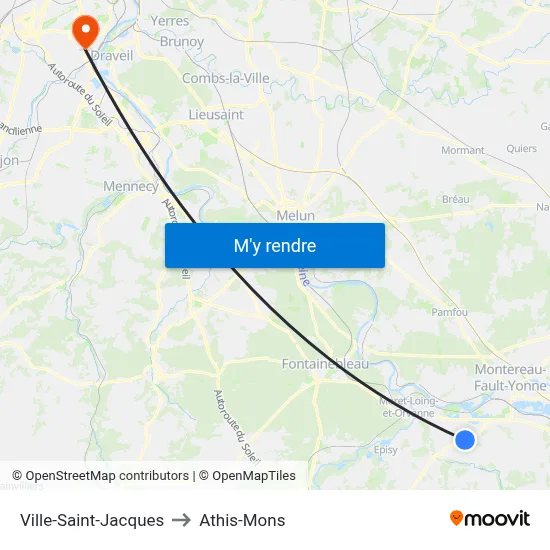 Ville-Saint-Jacques to Athis-Mons map