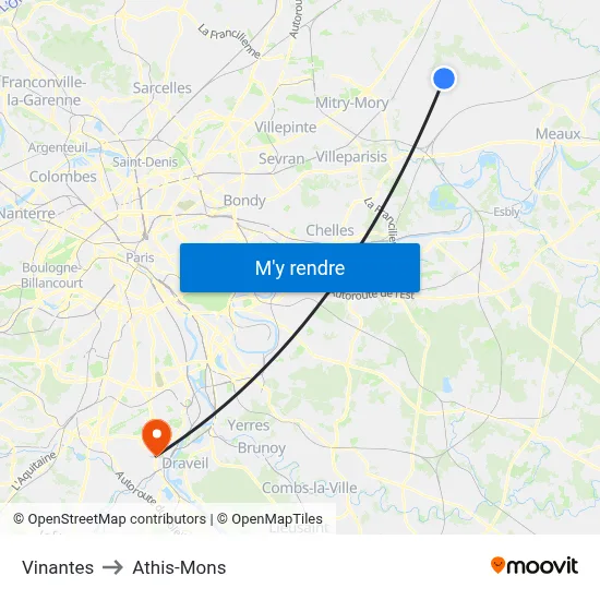 Vinantes to Athis-Mons map