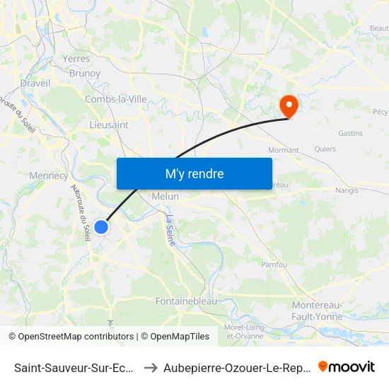 Saint-Sauveur-Sur-Ecole to Aubepierre-Ozouer-Le-Repos map