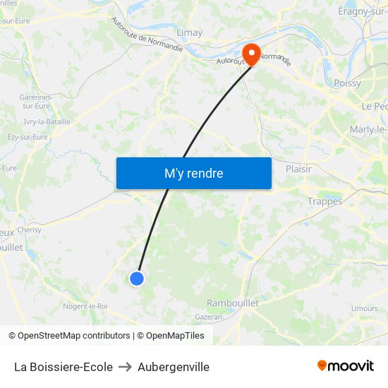 La Boissiere-Ecole to Aubergenville map
