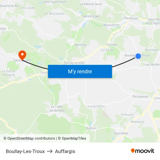 Boullay-Les-Troux to Auffargis map