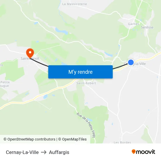 Cernay-La-Ville to Auffargis map