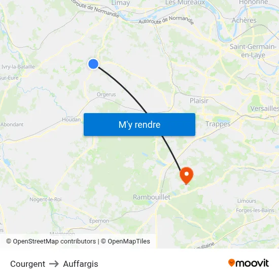 Courgent to Auffargis map