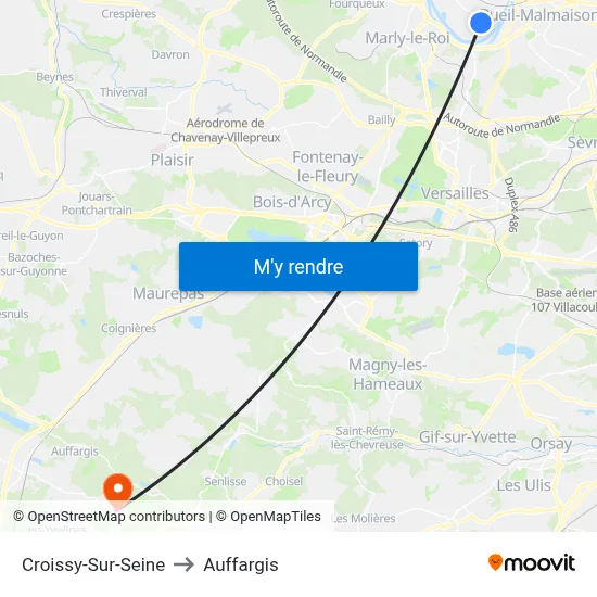Croissy-Sur-Seine to Auffargis map
