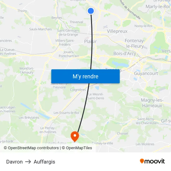Davron to Auffargis map