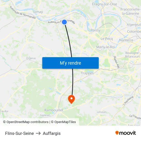 Flins-Sur-Seine to Auffargis map