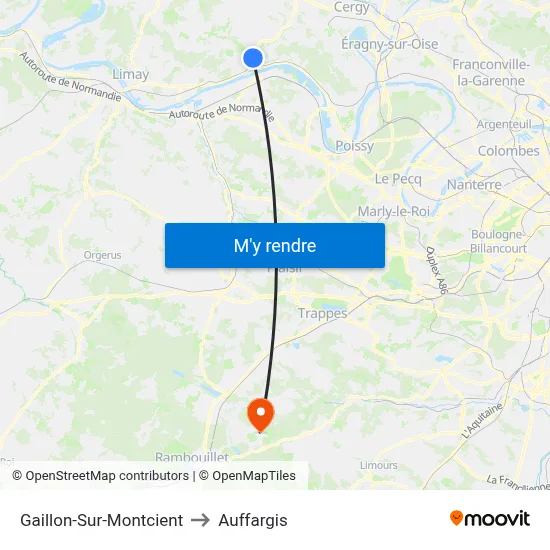 Gaillon-Sur-Montcient to Auffargis map