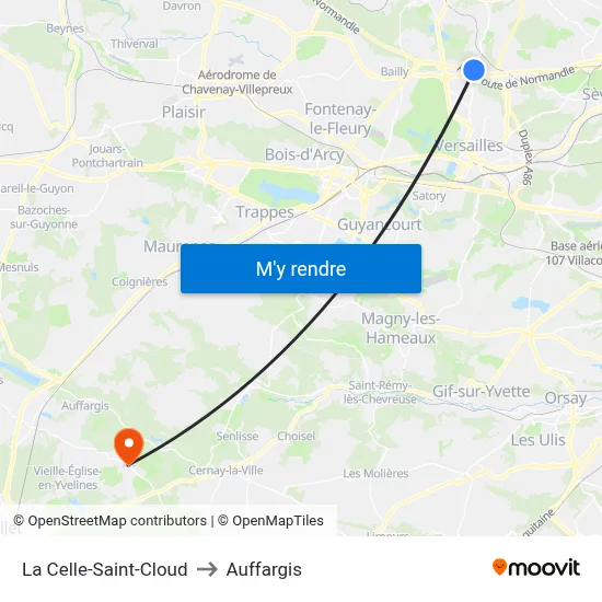 La Celle-Saint-Cloud to Auffargis map
