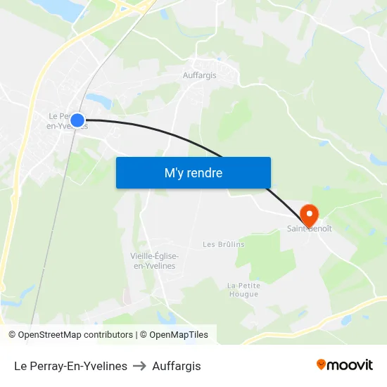 Le Perray-En-Yvelines to Auffargis map