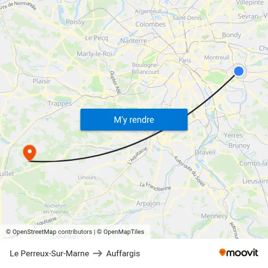 Le Perreux-Sur-Marne to Auffargis map