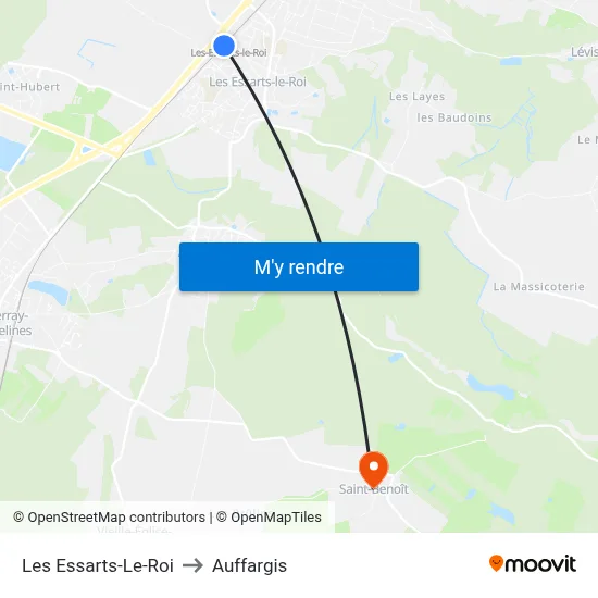 Les Essarts-Le-Roi to Auffargis map