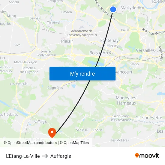 L'Etang-La-Ville to Auffargis map