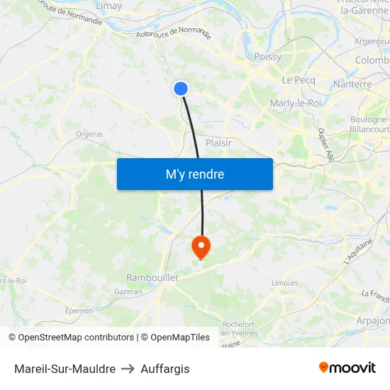 Mareil-Sur-Mauldre to Auffargis map
