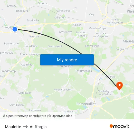 Maulette to Auffargis map
