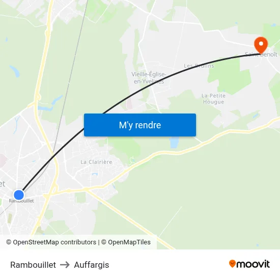 Rambouillet to Auffargis map