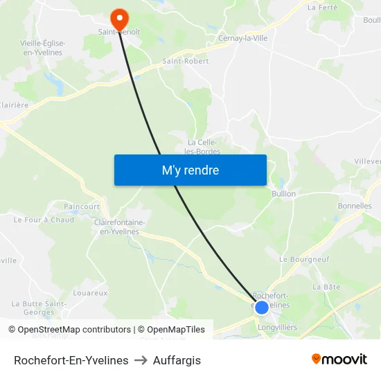 Rochefort-En-Yvelines to Auffargis map