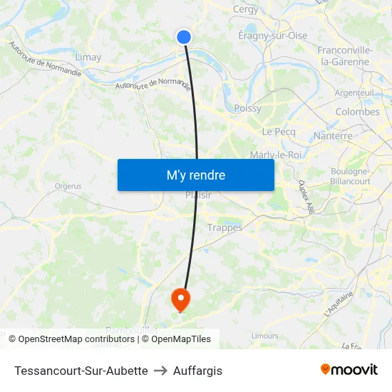 Tessancourt-Sur-Aubette to Auffargis map