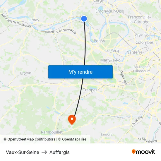 Vaux-Sur-Seine to Auffargis map