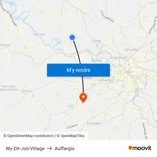 Wy-Dit-Joli-Village to Auffargis map