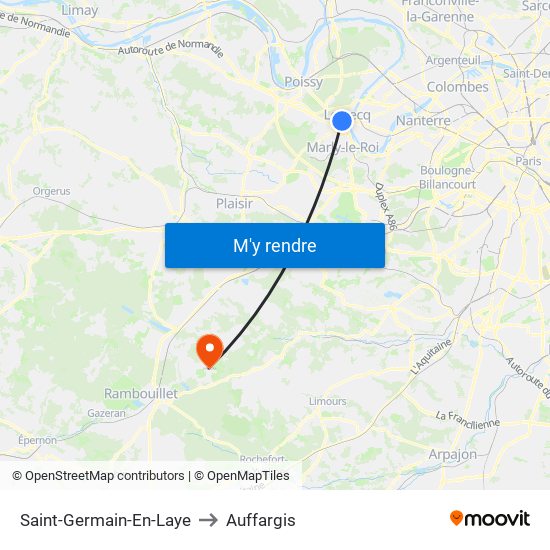 Saint-Germain-En-Laye to Auffargis map