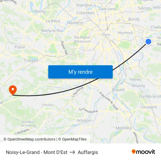 Noisy-Le-Grand - Mont D'Est to Auffargis map