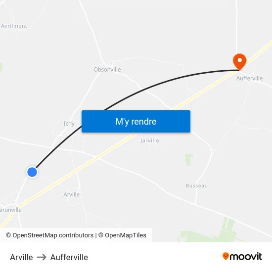 Arville to Aufferville map