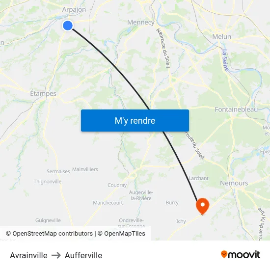 Avrainville to Aufferville map