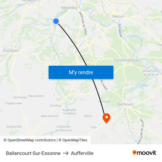 Ballancourt-Sur-Essonne to Aufferville map